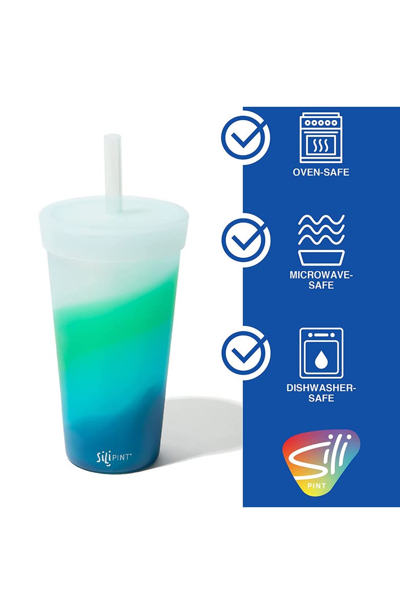 Silipint Silicone 22oz Straw Tumblers, 2 Pack, Alternate, color, Multicolored