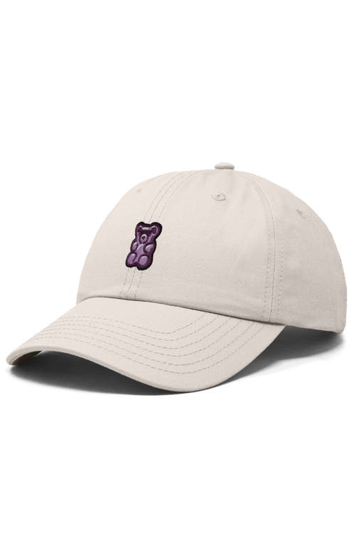 Dalix Purple Gummy Embroidered Cap In Beige