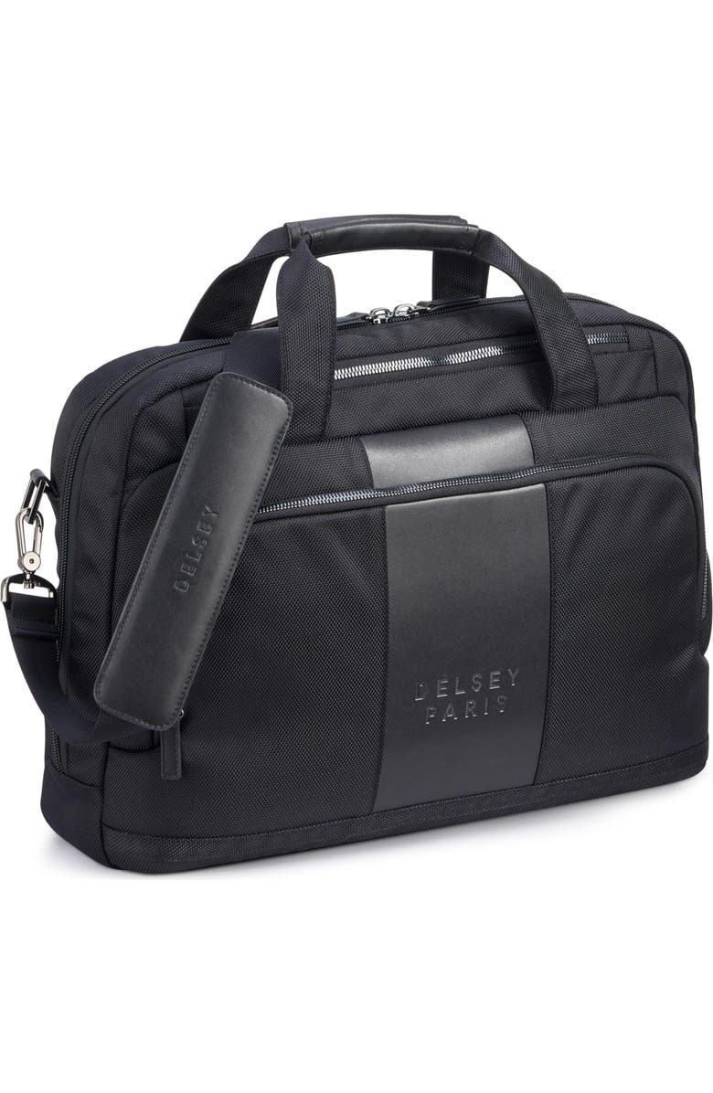 Delsey Paris Wagram Briefcase with Laptop Sleeve, Alternate, color, Black