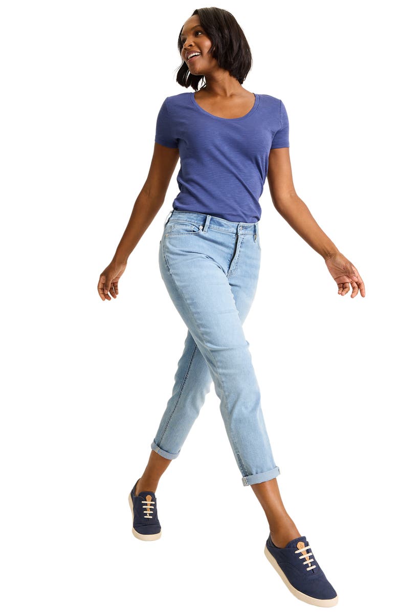 Tommy Bahama Mid Rise Slim Fit Crop Boyfriend Jeans, Alternate, color, Light Bright Blue Wash