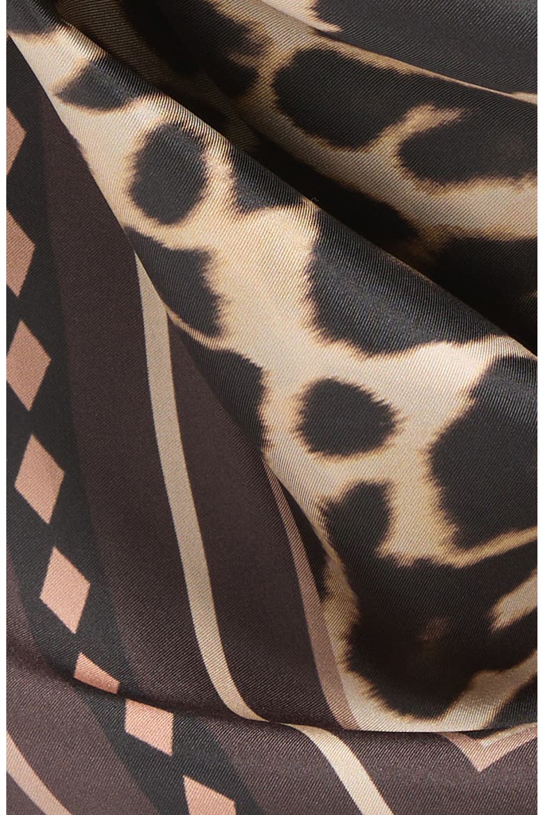 Leopard Print Square Silk Scarf, Alternate, color, LEOPARD BORDER