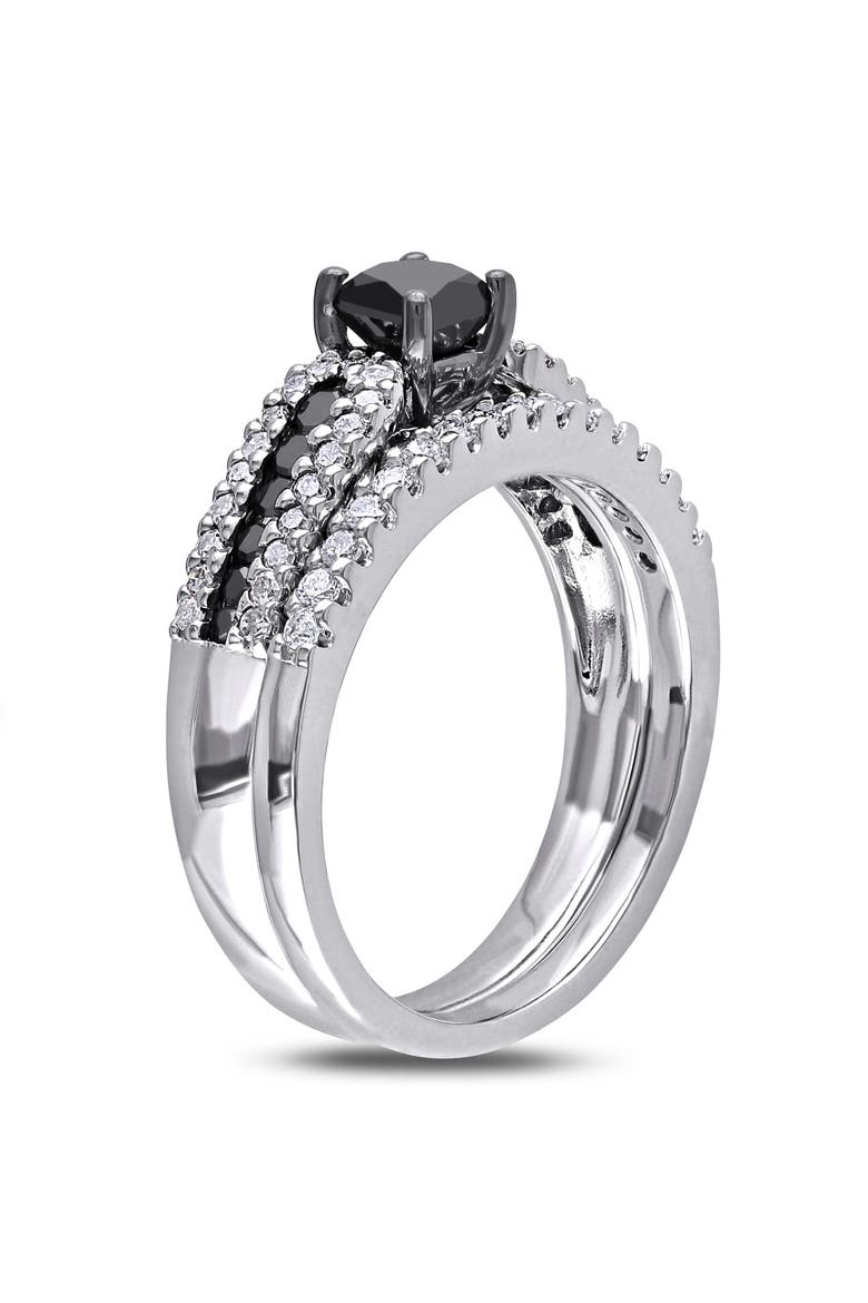Black & White Diamond Bridal Ring Set, Alternate, color, Diamond