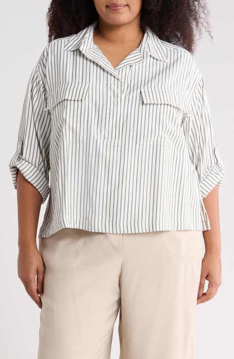 MAX STUDIO Stripe Utility Pocket Shirt