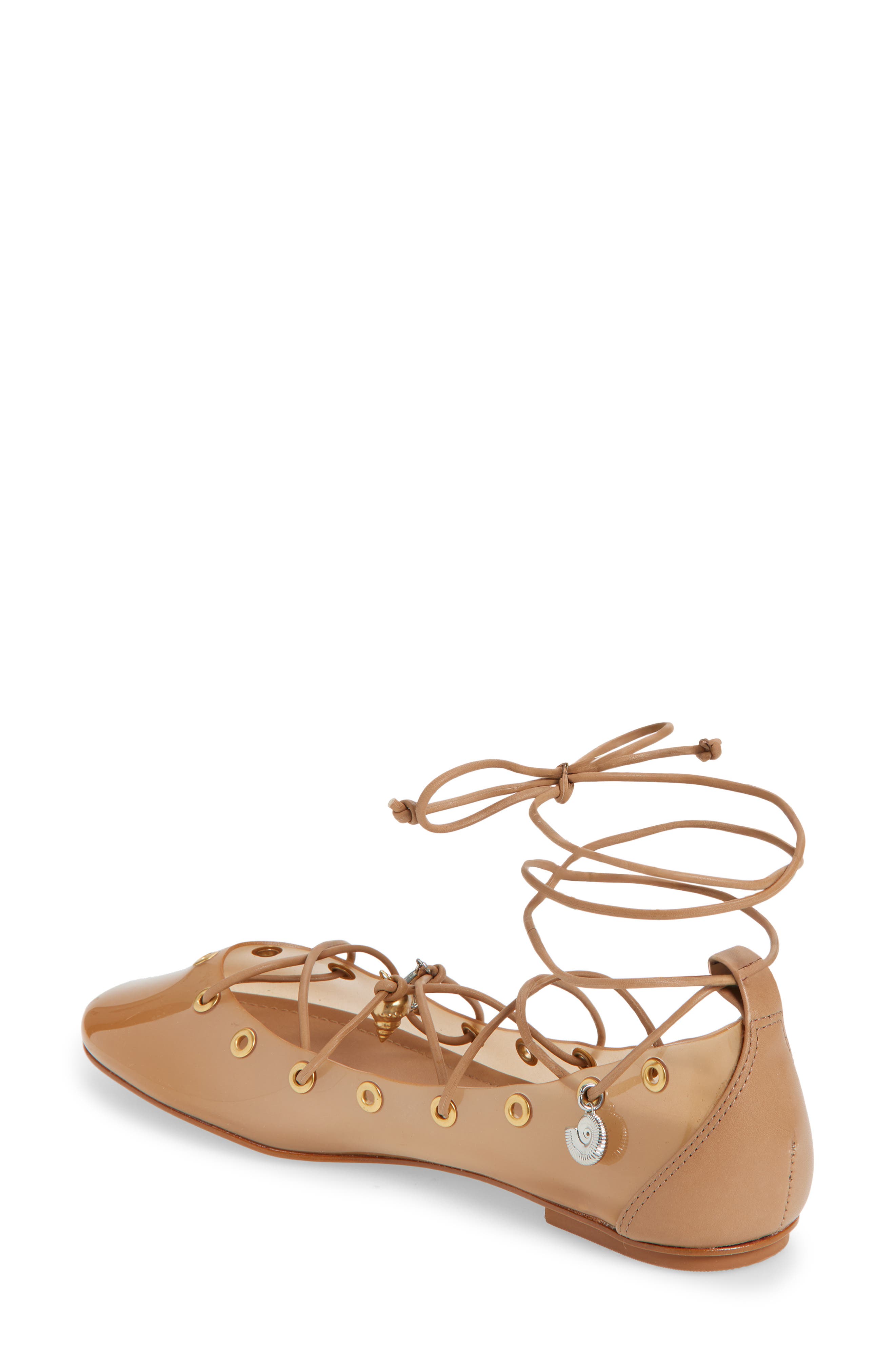 FARM Rio Sea Lace-Up Jelly Ballerina Flat, Alternate, color, Toffee
