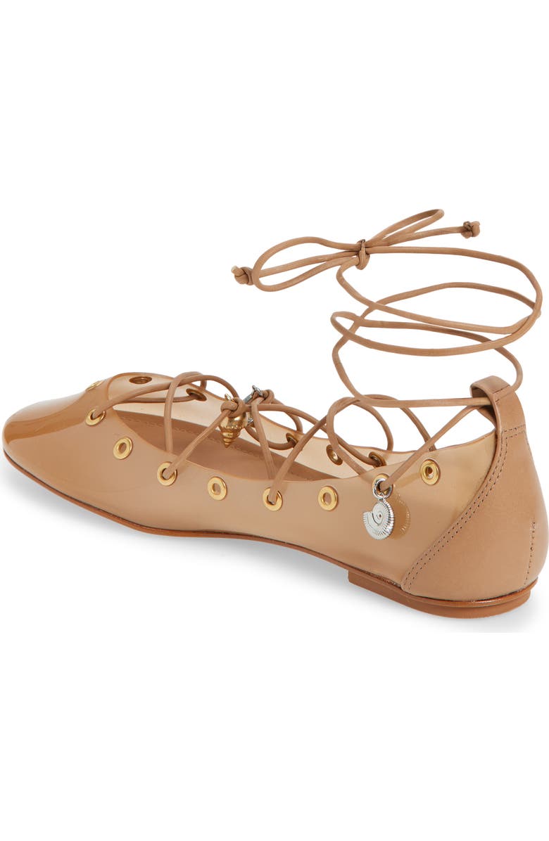 FARM Rio Sea Lace-Up Jelly Ballerina Flat, Alternate, color, Toffee