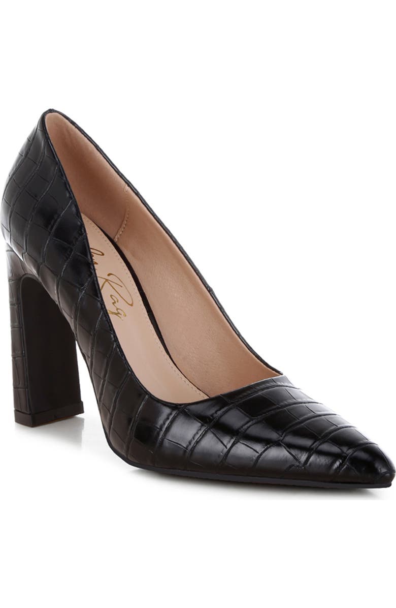 LONDON RAG Scheba Croc Embossed Pump, Main, color, Black