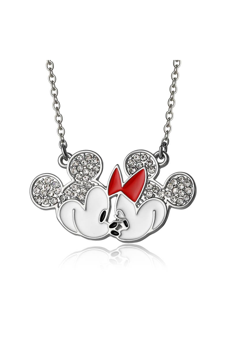 Disney Mickey & Minnie Mouse Fashion Necklace, Main, color, Silver
