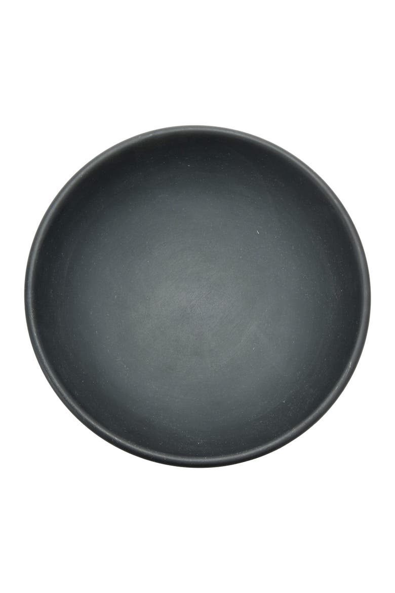 Mango Wood Footed Bowl, Black, Alternate, color, Black