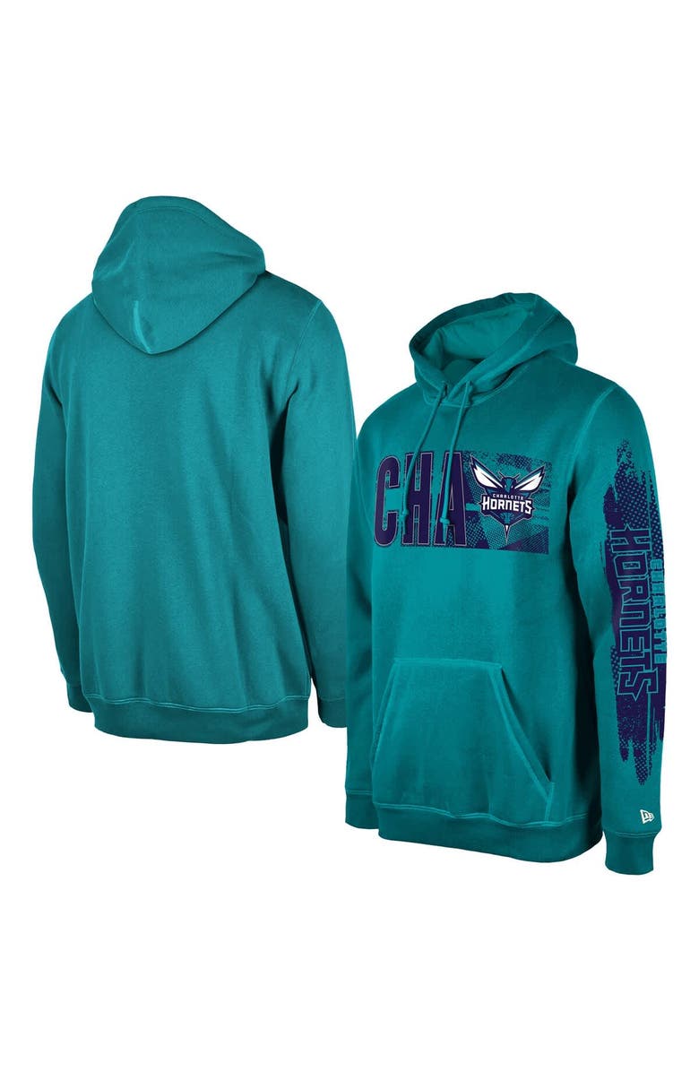 New Era Men's New Era Charlotte Hornets Teal Tip-Off Collection Pullover Hoodie, Alternate, color, Teal