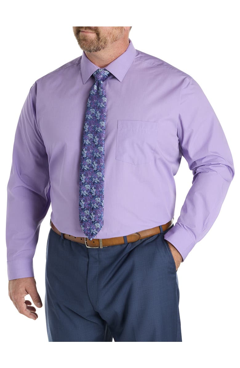 Synrgy by DXL Big & Tall Performance Heather Dress Shirt, Alternate, color, Lilac Heather