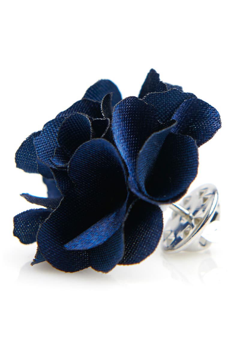 Men's Flower Lapel Pin, Alternate, color, NAVY