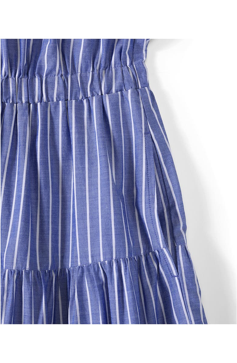 Lands' End Plus Size Tiered Cotton Poplin Eyelet Maxi Dress, Alternate, color, Sapphire Gem Stripe Eyelet