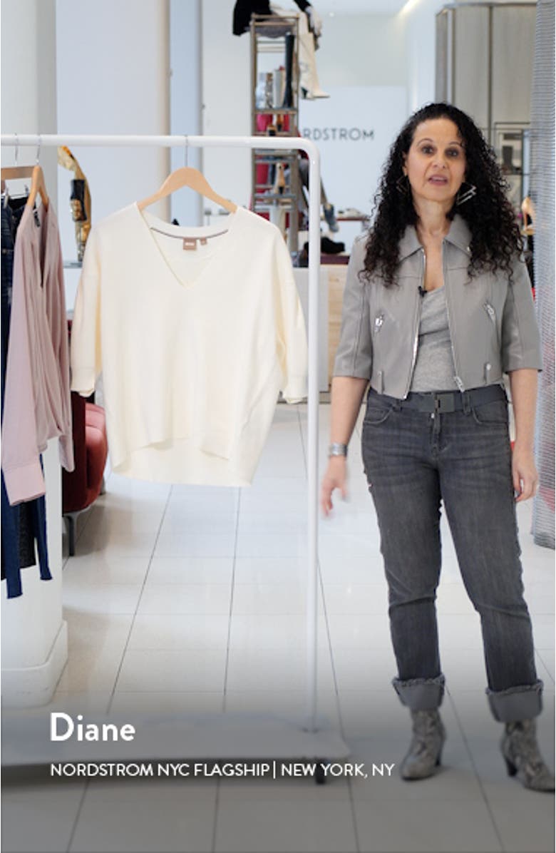 Flotinara Puff Sleeve V-Neck Sweater, sales video thumbnail
