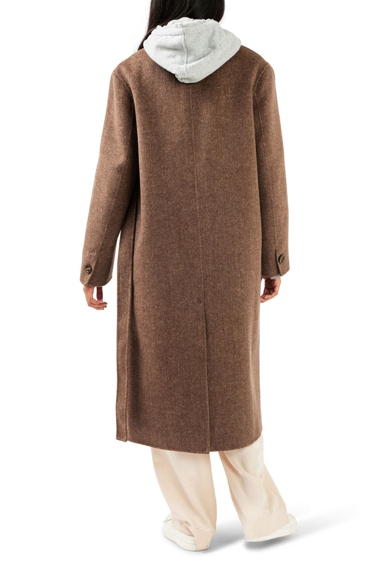 Belle & Bloom Right There Side Tie Wool Blend Coat, Alternate, color, Walnut
