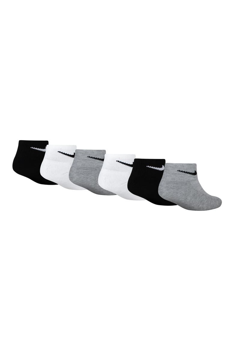 Kids' 6-Pack Swoosh Cushioned Ankle Socks, Alternate, color, WHITE D/ G HEATHER