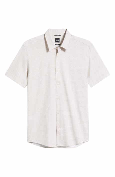 Roan Print Button-Up Cotton Blend Shirt
