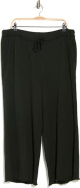 Eileen Fisher Organic Cotton French Terry Crop Wide Leg Pants