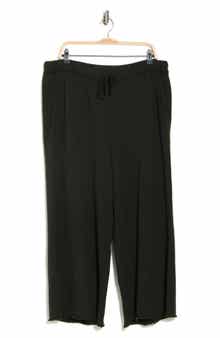 Eileen Fisher Organic Cotton French Terry Crop Wide Leg Pants