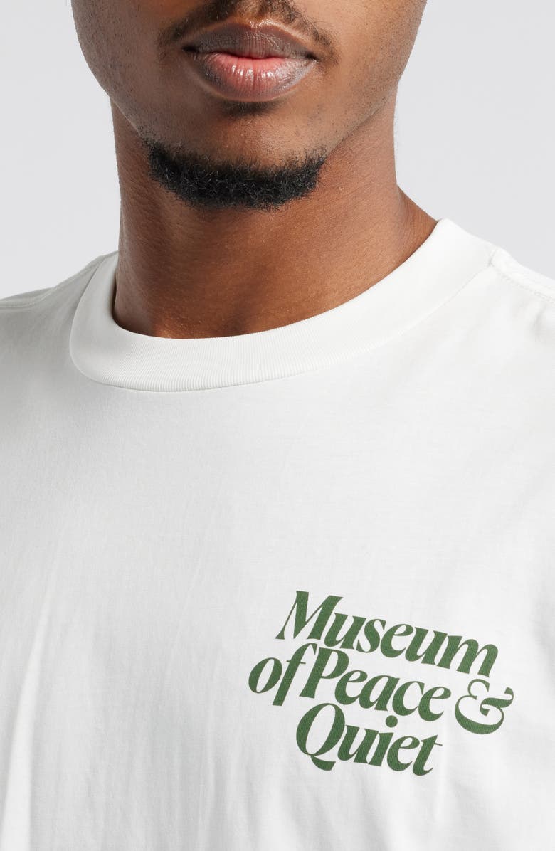 Museum of Peace & Quiet Midcentury Cotton Logo Graphic T-Shirt, Alternate, color, White
