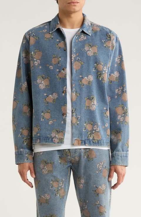 Bouquet Denim Button-Up Shirt Jacket