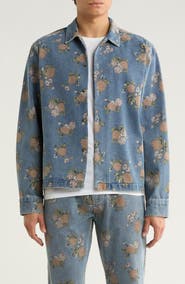 RIZORT Bouquet Denim Button-Up Shirt Jacket