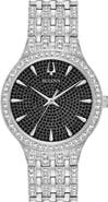 BULOVA Swarovski Crystal Pavé Three-Hand Quartz Bracelet Watch, 40mm