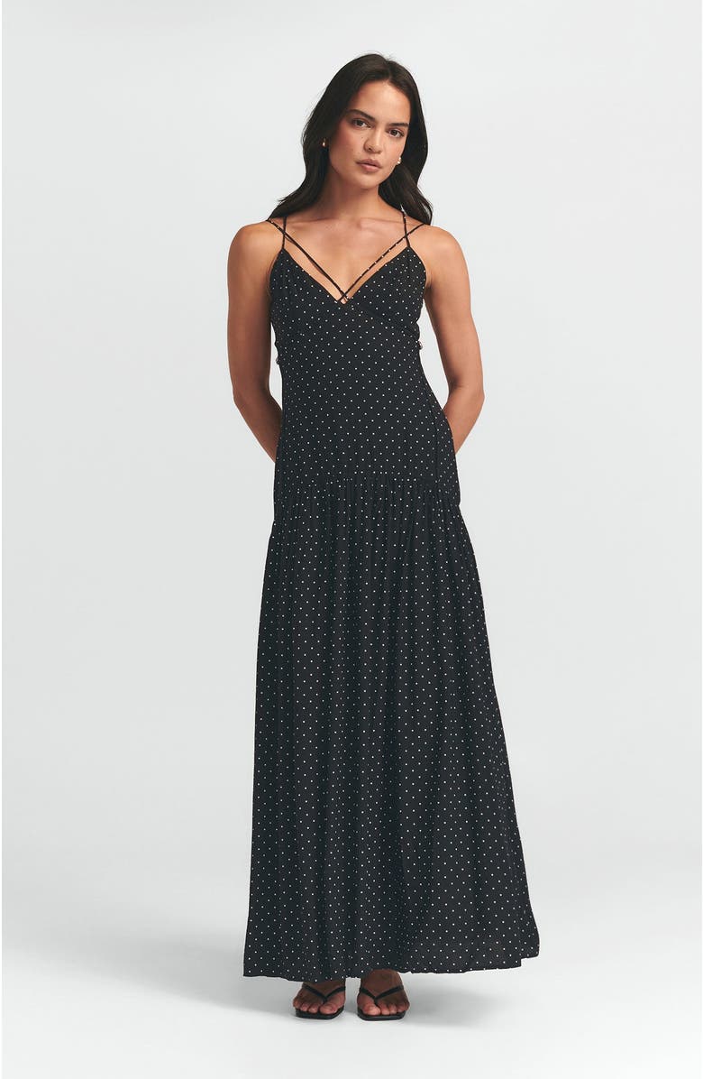 ST MRLO Paris Maxi Dress, Main, color, Black Base Spot