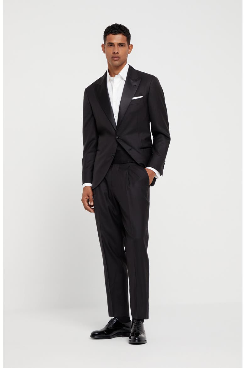 Tuxedo with peak lapel, Alternate, color, Black