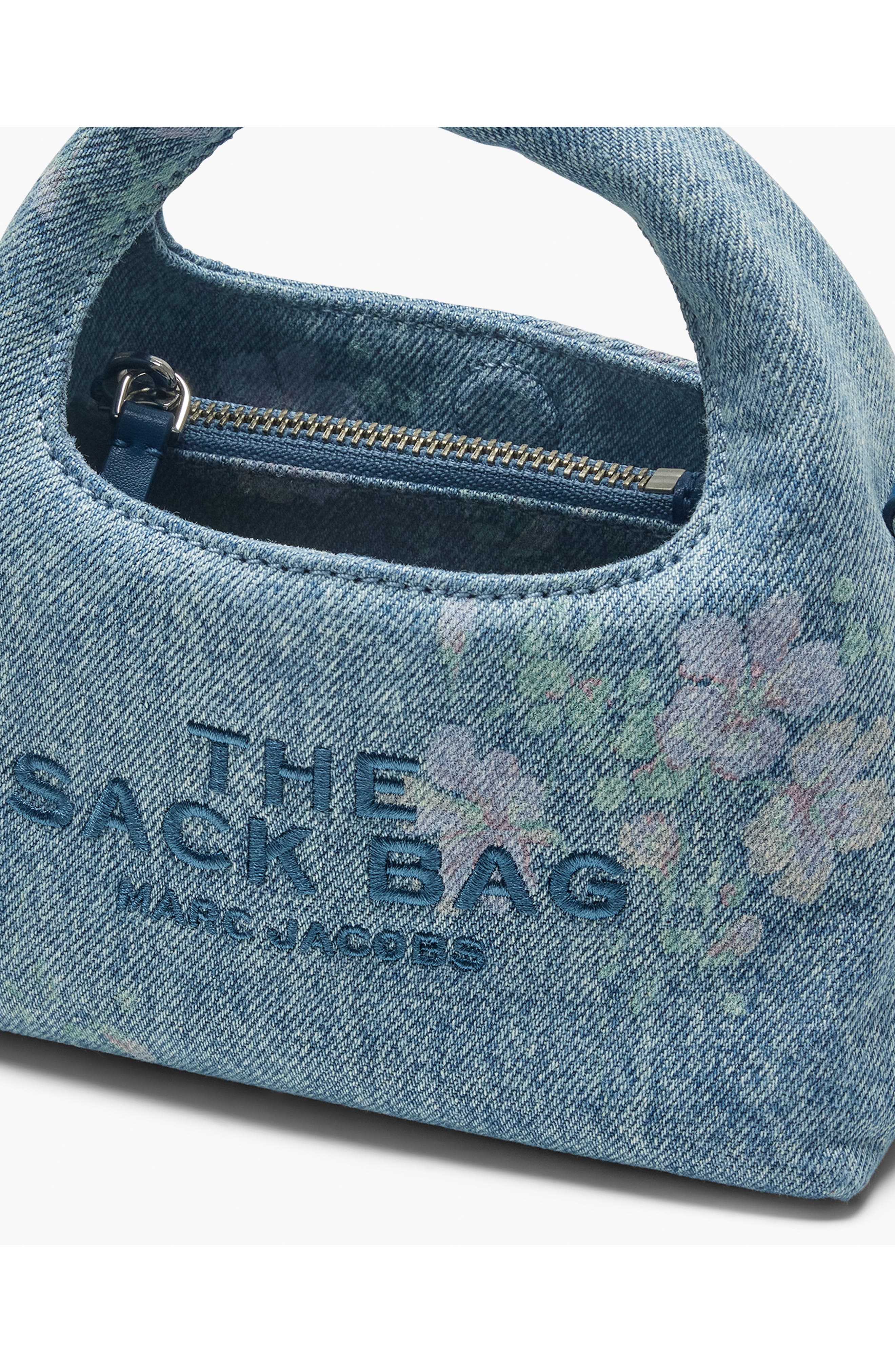 Micro The Sack Bag Floral Crossbody Bag, Alternate, color, INDIGO MULTI
