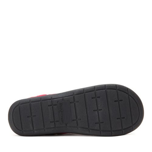 Dearfoams Darcy Quilted Cuff Velour Clog Slipper In Red