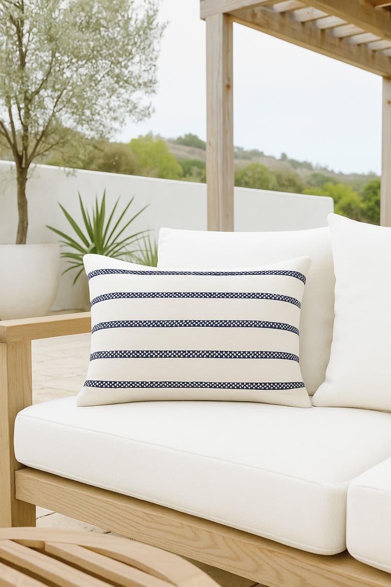 Regatta Stripe Pillow, Alternate, color, Navy Blue