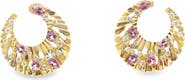 Hueb Bahia 18K Gold Diamond & Pink Garnet Hoop Earrings