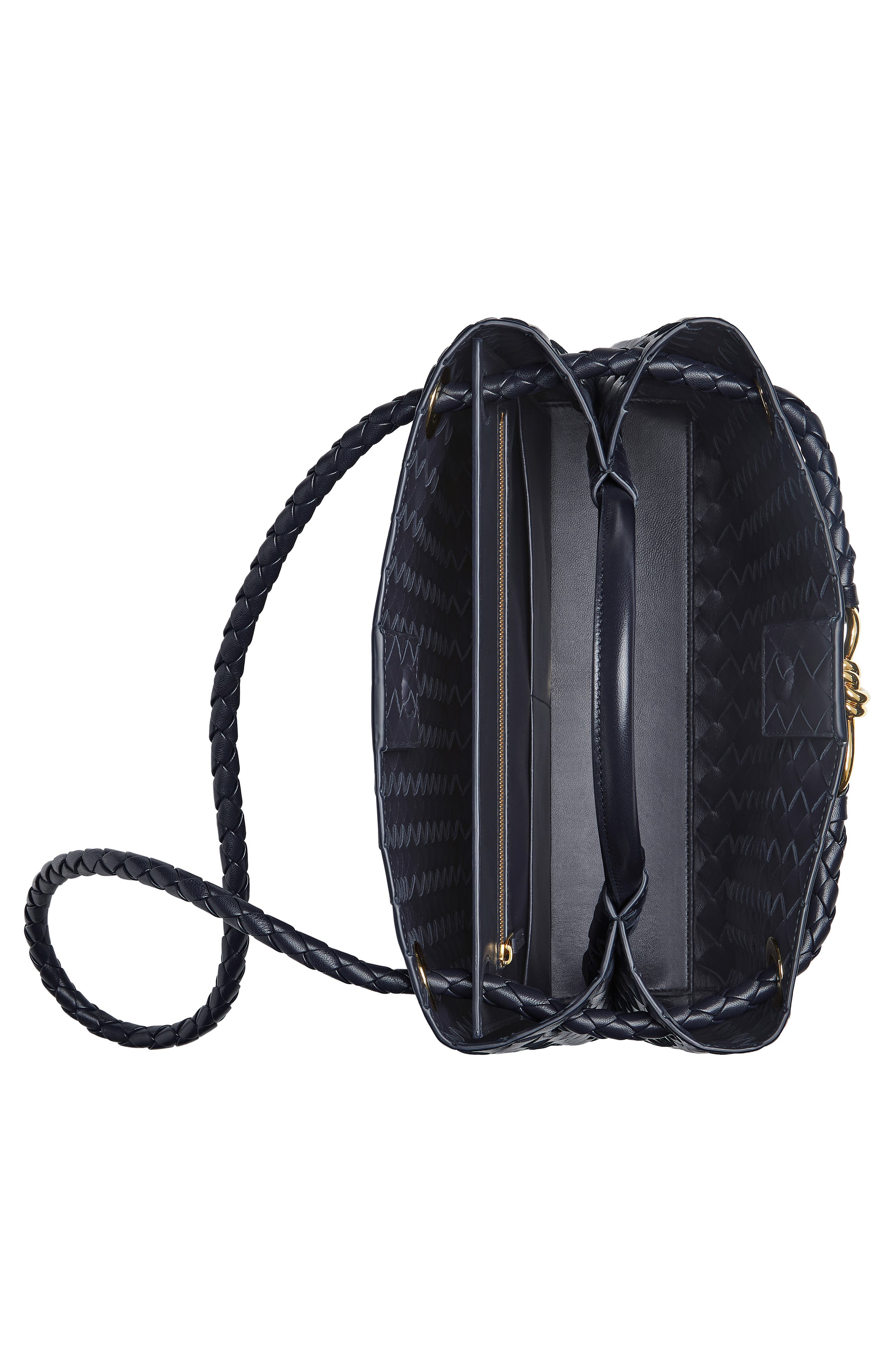 Medium Andiamo Intrecciato Shoulder Bag, Alternate, color, 4181 NOCTURNAL