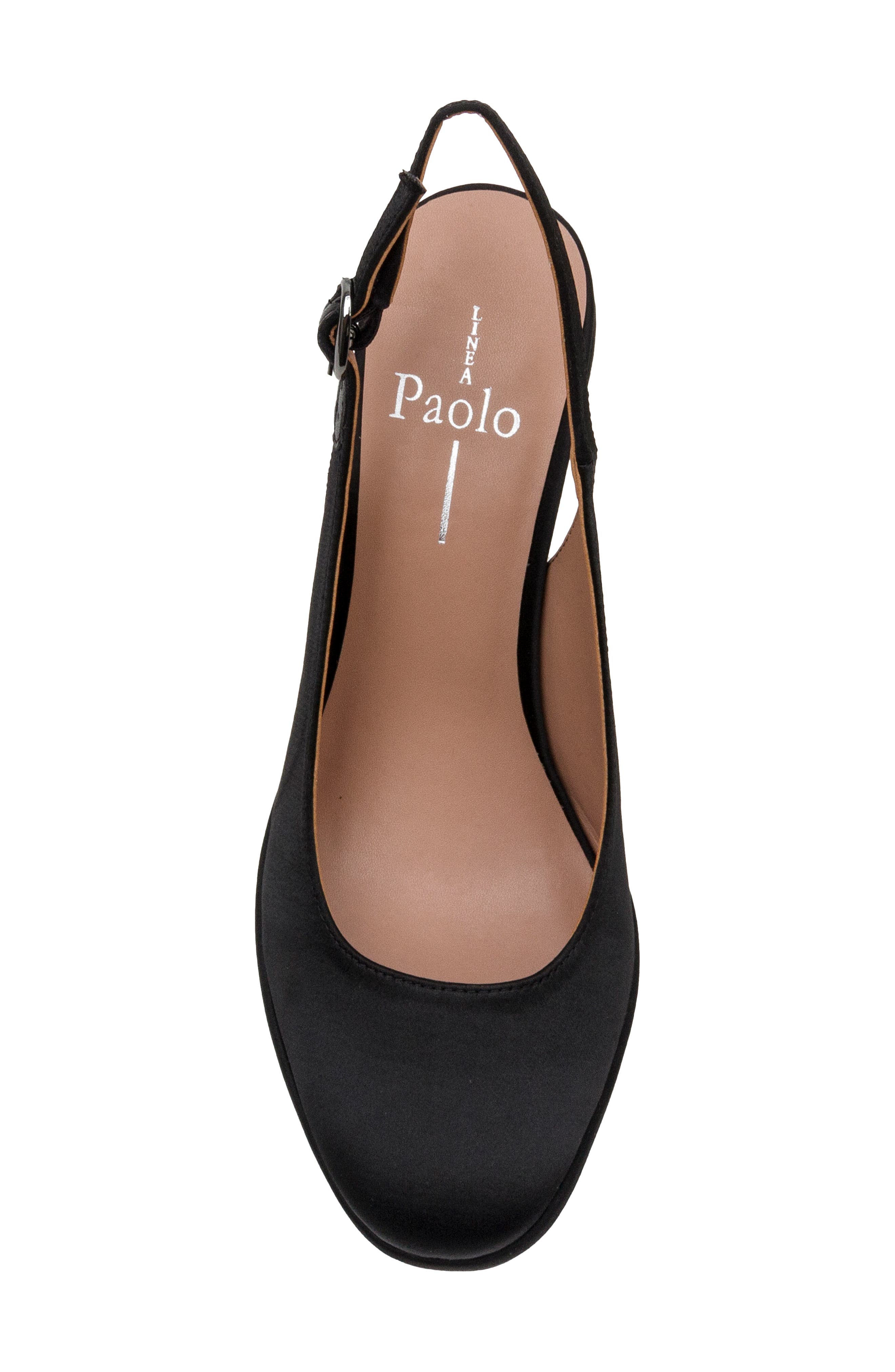Linea Paolo Ivie Slingback Platform Pump, Alternate, color, Black Satin