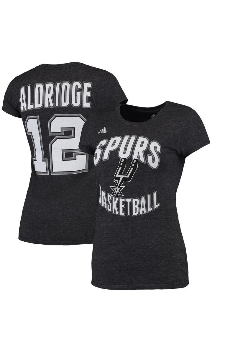 adidas Women's adidas LaMarcus Aldridge Black San Antonio Spurs Name & Number T-Shirt, Main, color, 