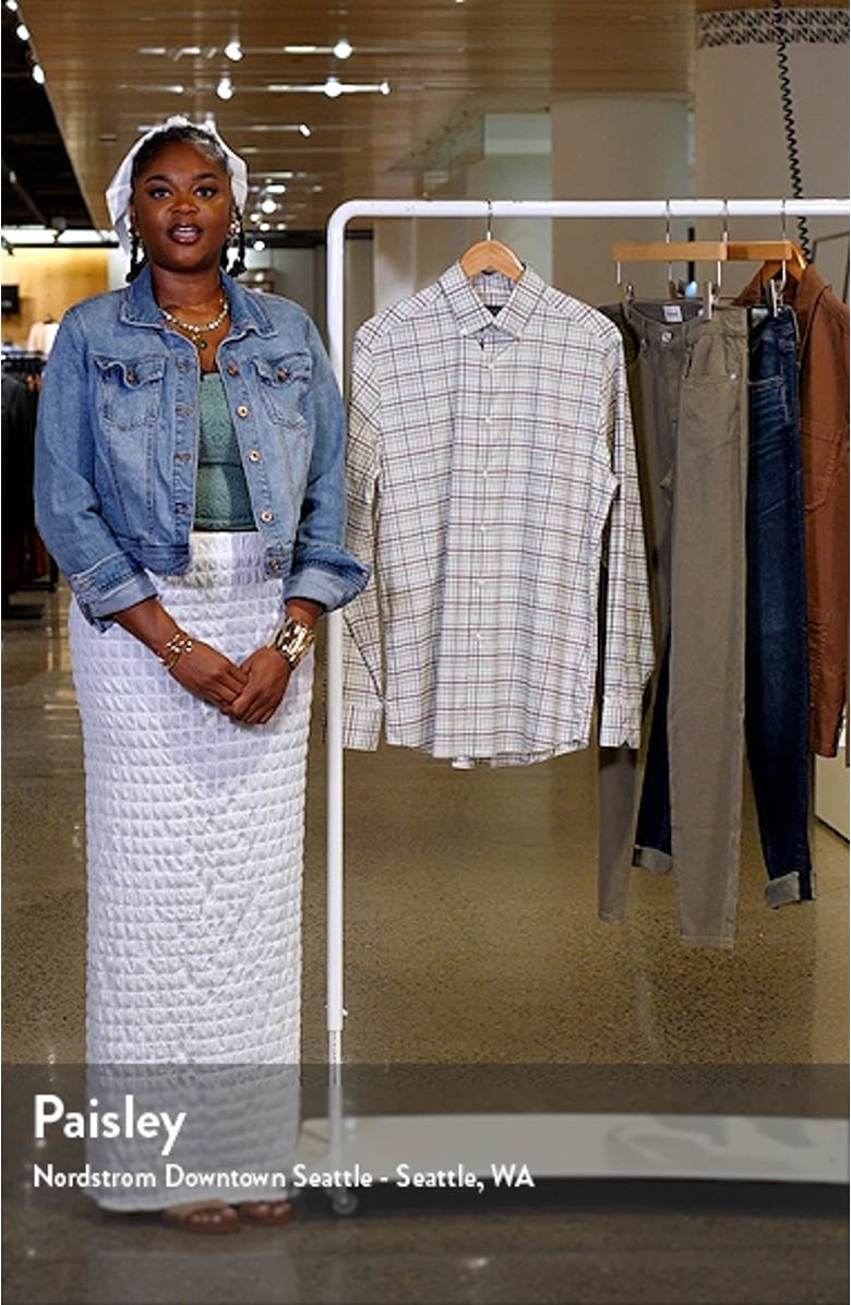 Mélange Plaid Stretch Button-Down Shirt, sales video thumbnail