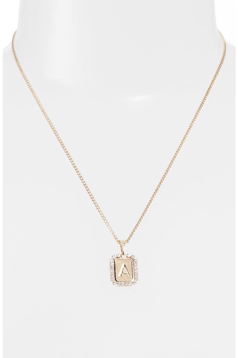 Royal Initial Card Necklace, Alternate, color, GOLD- A