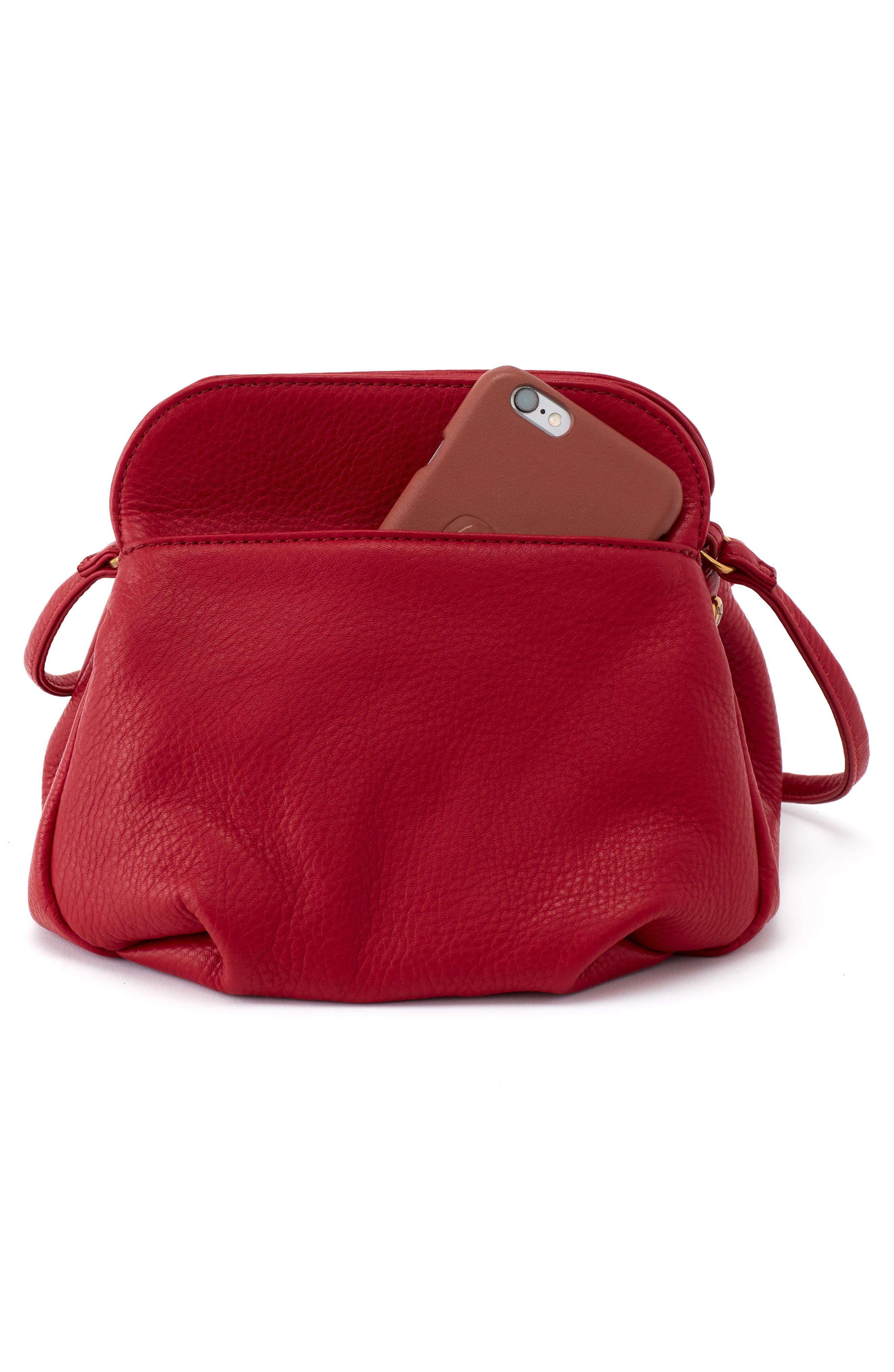 Birdy Tassel Leather Crossbody Bag, Alternate, color, SCARLET