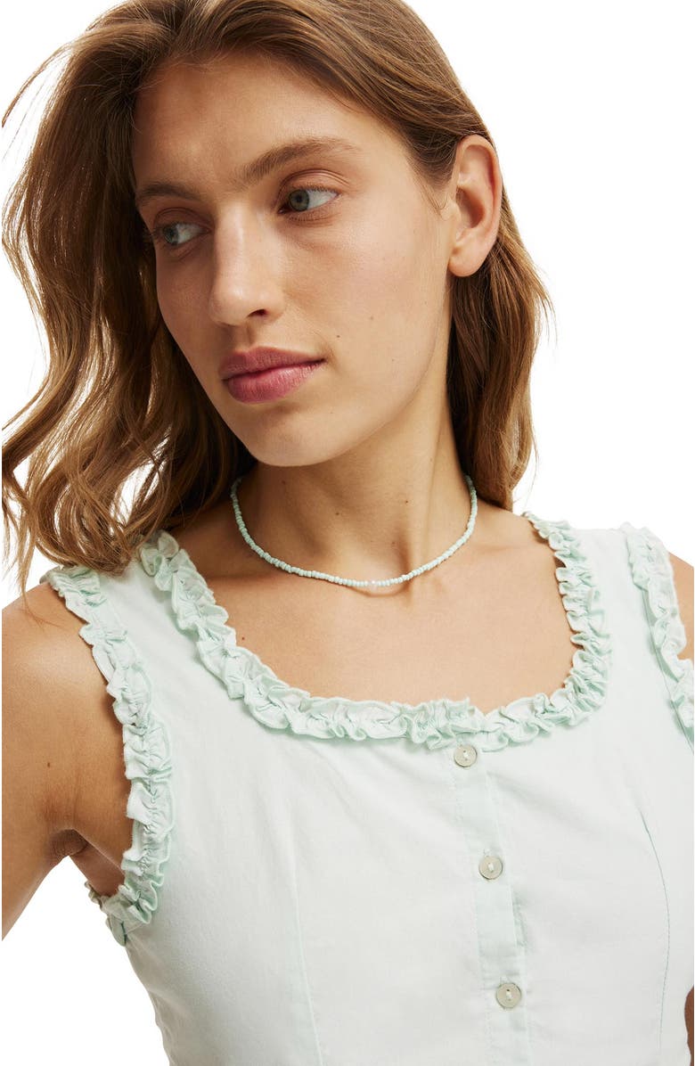 Cotton On Women's Emily Ruffle Top, Alternate, color, Powder Green