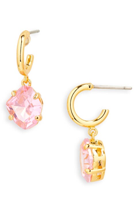 treasure trove drop huggie hoop earrings