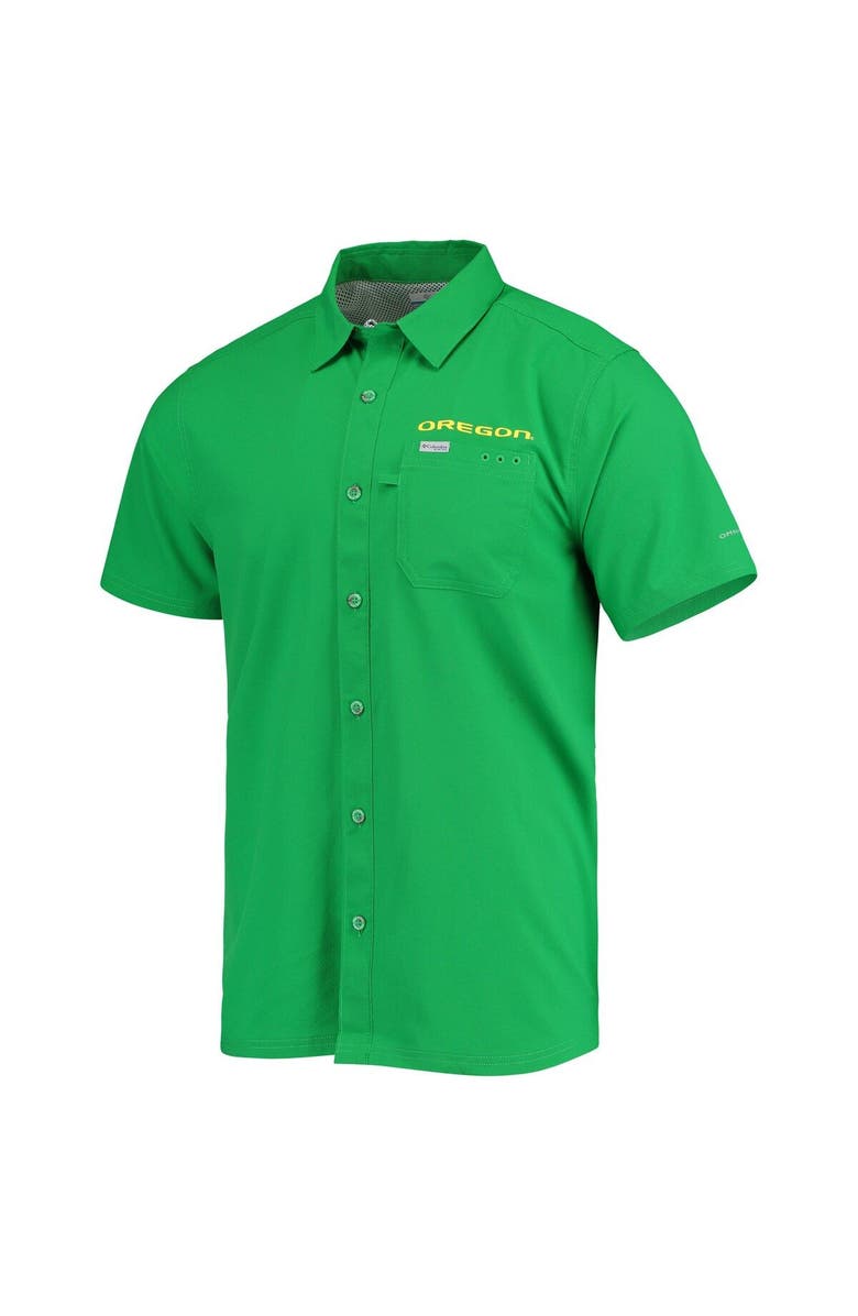 Columbia Men's Columbia PFG Green Oregon Ducks Slack Tide Camp Button-Up Shirt, Alternate, color, 