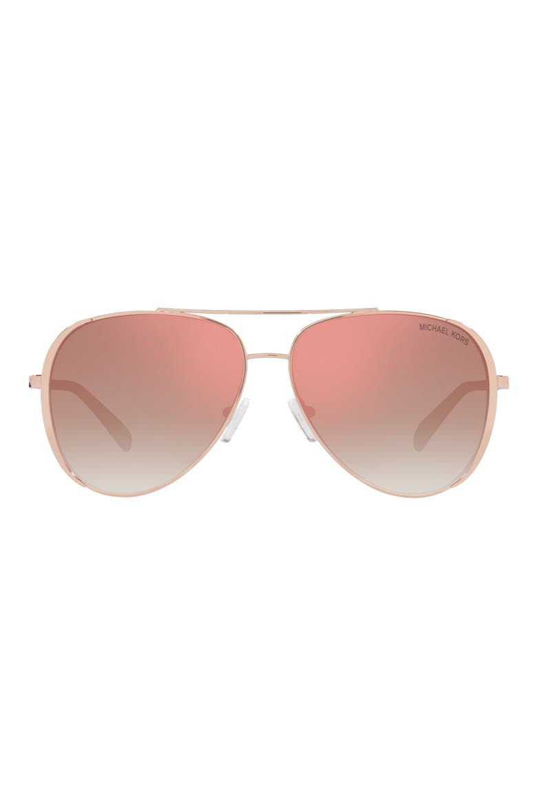 Chelsea Bright 60mm Aviator Sunglasses, Main, color, ROSE GOLD