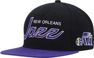Mitchell & Ness Men's Mitchell & Ness Black Utah Jazz Hardwood Classics MVP Team Script 2.0 Snapback Hat