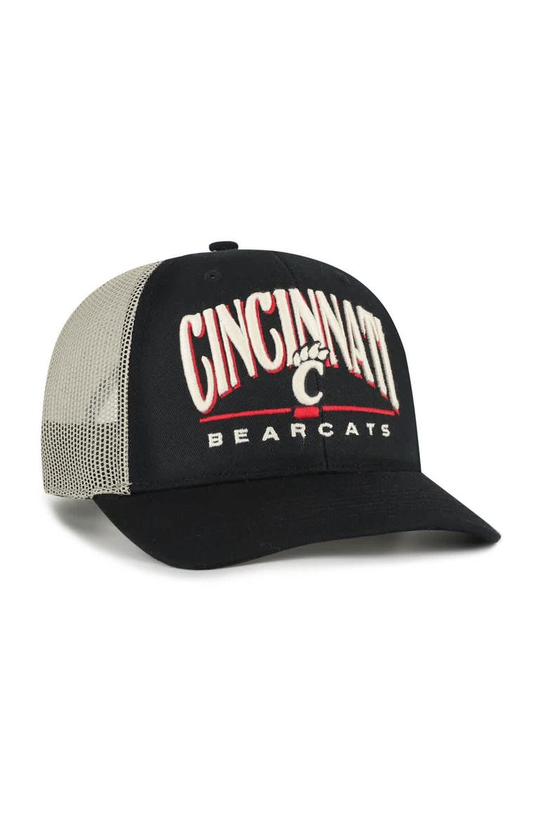 Men's '47 Black Cincinnati Bearcats Arid Adjustable Trucker Hat, Alternate, color, Black