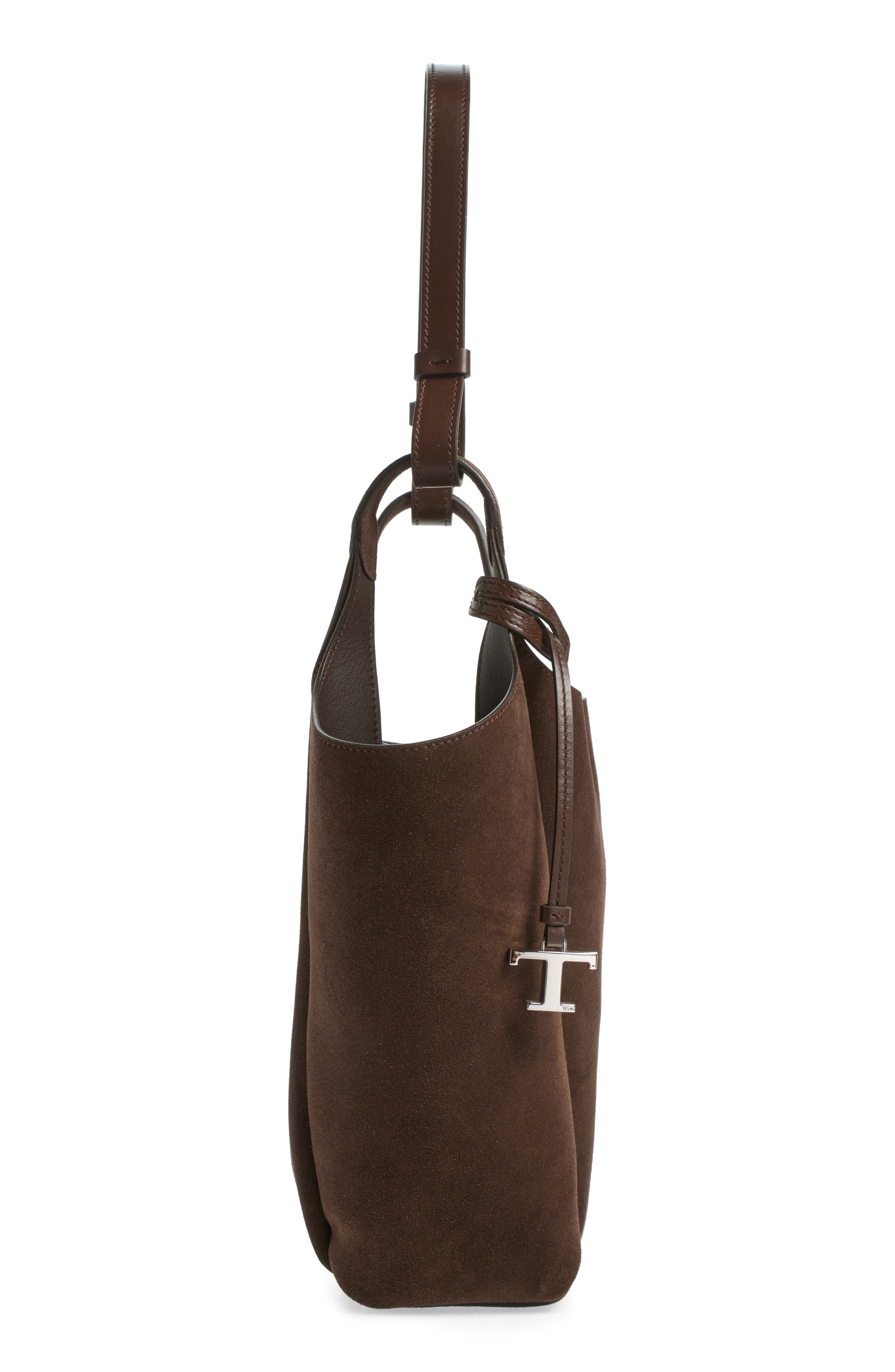 Tod's Small Api Suede Shoulder Bag, Alternate, color, 