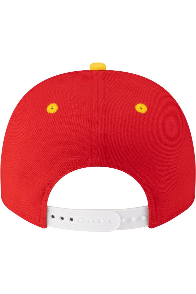 Men's New Era  Red/Gold Houston Rockets 80s Throwback A-Frame 9FIFTY Snapback Hat, Alternate, color, Red