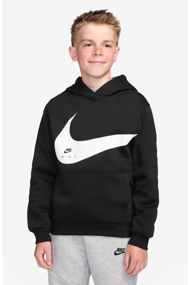 Kids' Sportswear Club Fleece Graphic Hoodie, Main, color, 010 BLACK/WHITE