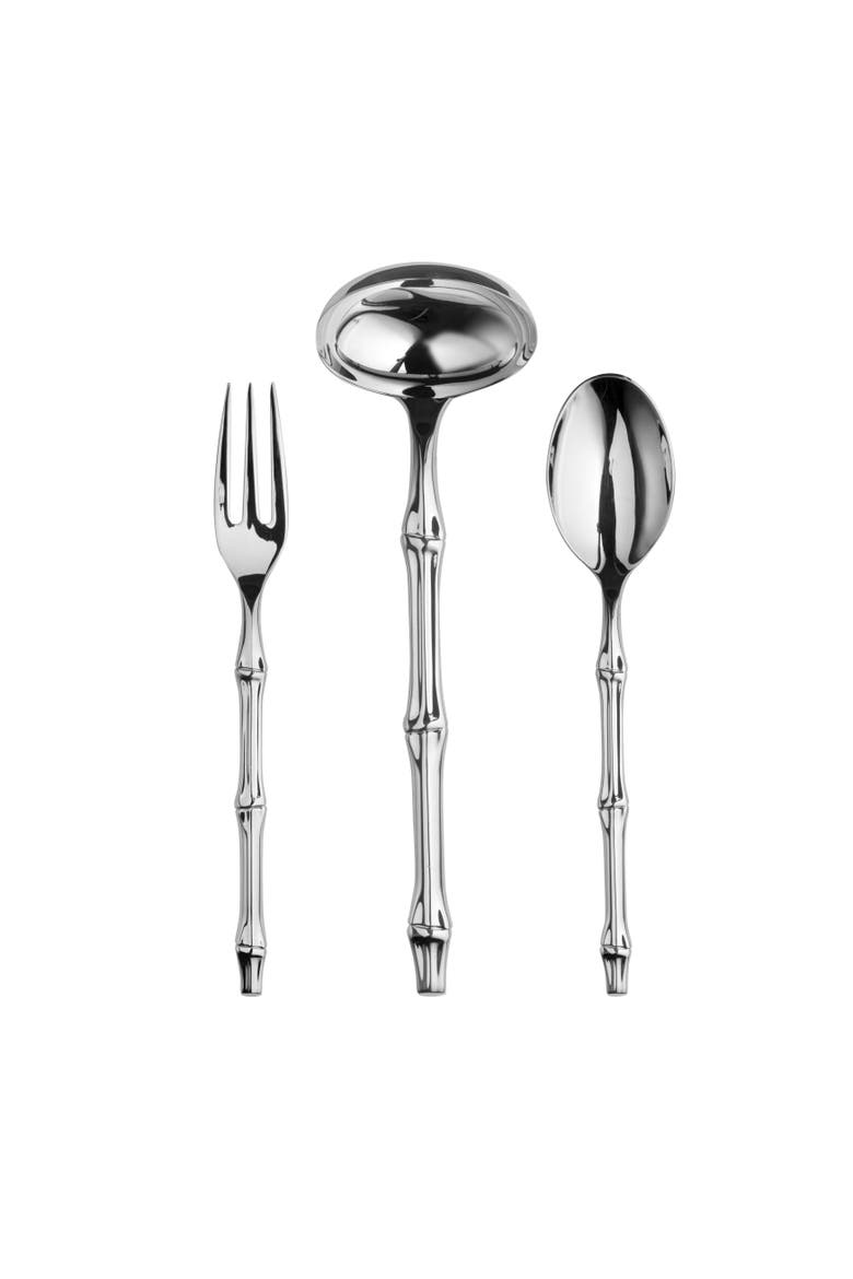 Bali Serving Set - 3 Pieces, Main, color, Silver