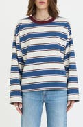 DAZE Salinas Stripe Cotton Blend Long Sleeve Top