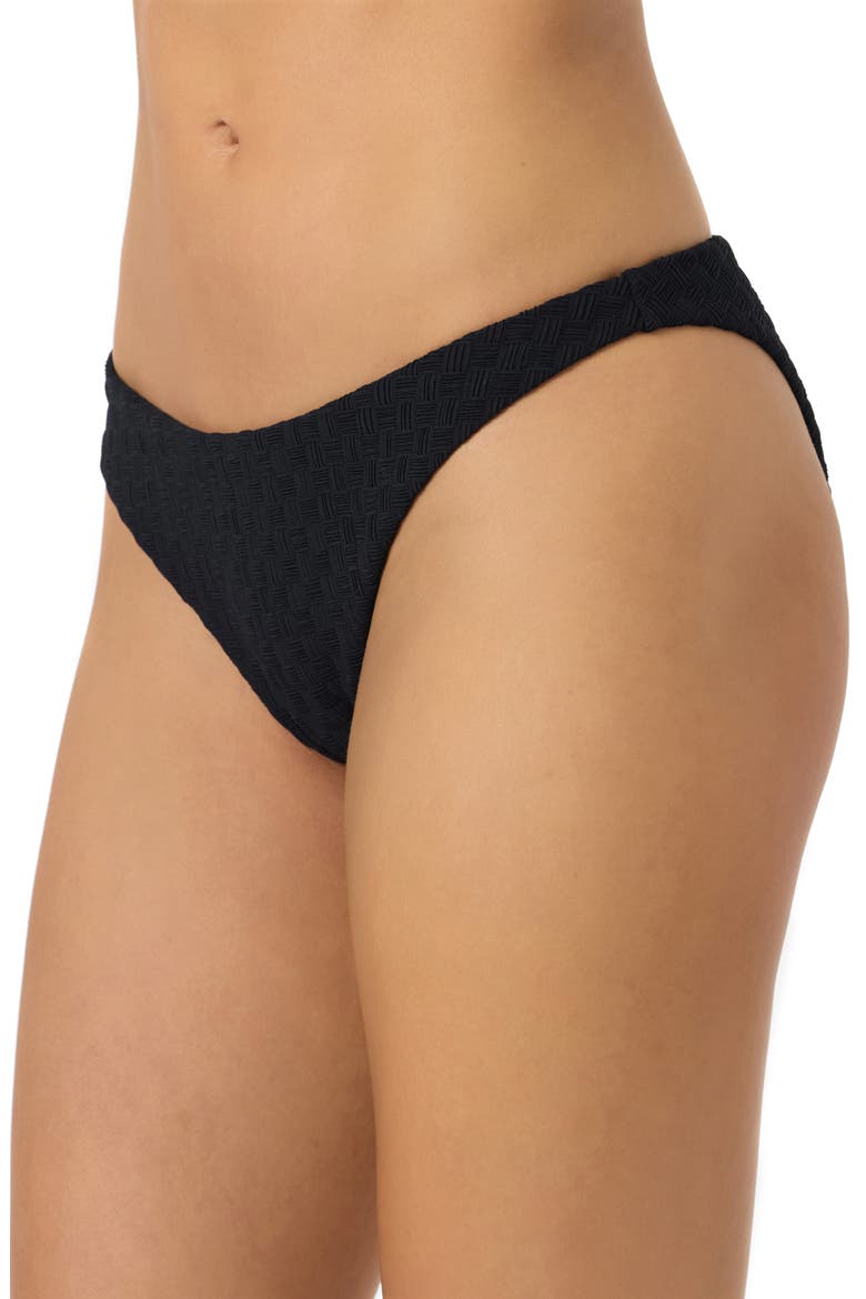 Willow Weave Flamenco Bikini Bottoms, Alternate, color, BLACK